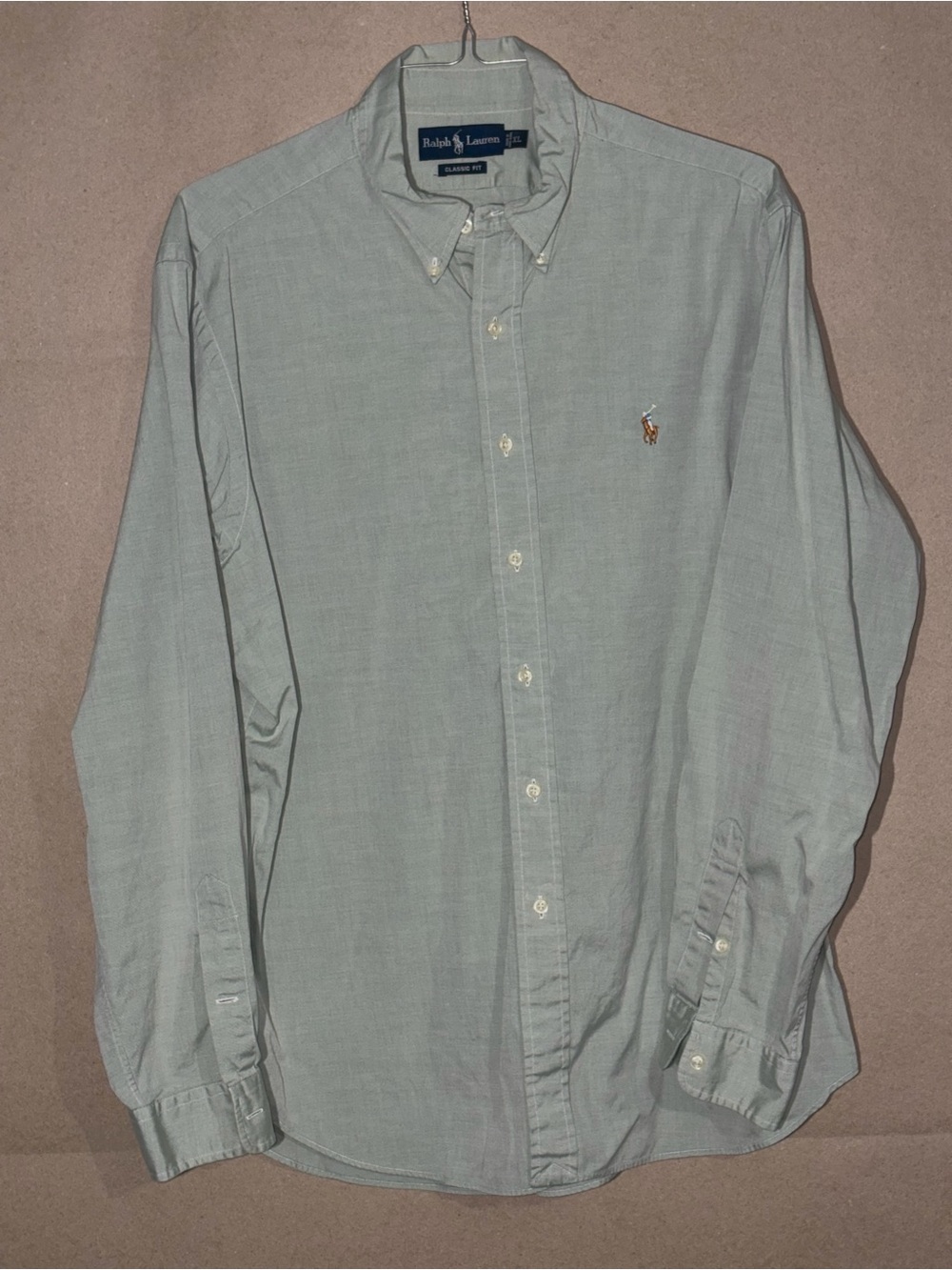 Ralph Lauren Light Sage Green Long-Sleeve Button-Down Shirt